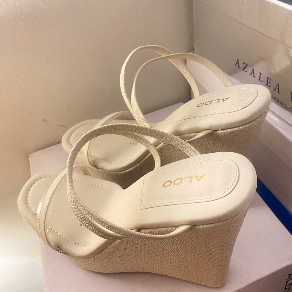 Size US 10 Aldo Cream Wedge Sandal